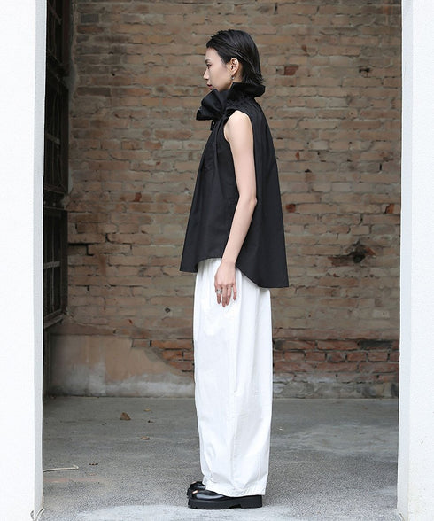 Gather Stand Collar Blouse